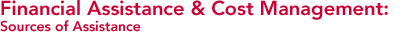 Financial Assistance & Cost Management: Sources of Assistance